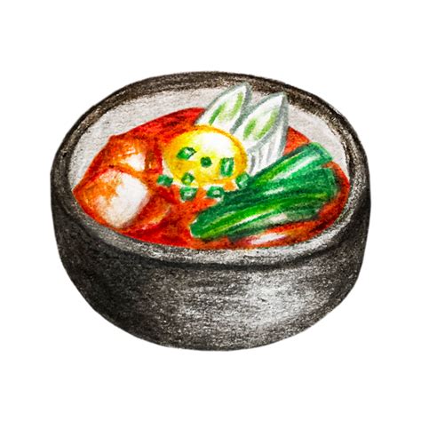 【手書き】チゲ鍋のイラスト【無料】 【飲食店専門手描きイラスト】そらまめ堂