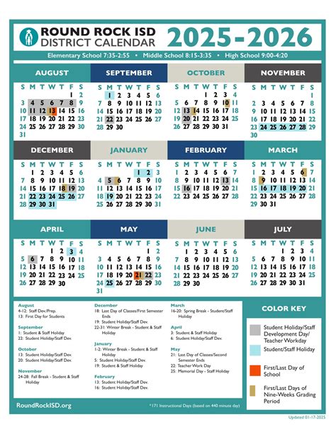calendar round rock isd