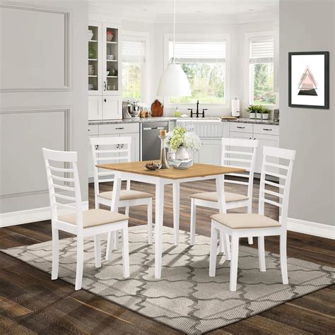 Hallowood Furniture Ledbury Small Wooden Drop Leaf Dining Table And Set