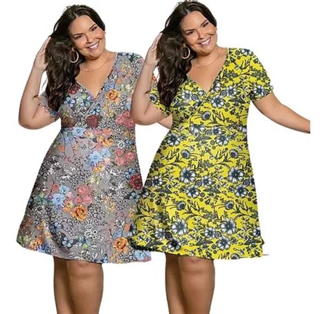 Vestido Transpassado Floral Plus Size Moda Evang Lica Ver O Mercadolivre