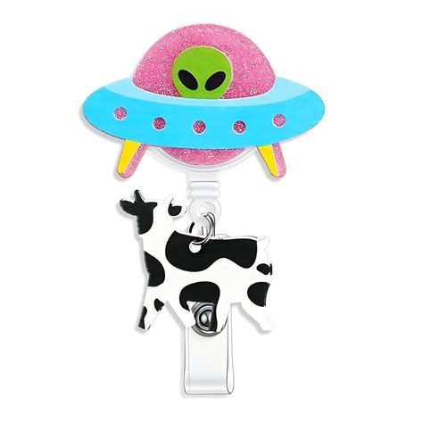 Blaxill On Clearance Ufo Cow Abduction Badge Reel Fun Novelty Badge