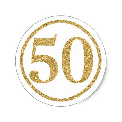 Glittering Gold Number 50 Anniversary Classic Round Sticker Zazzle