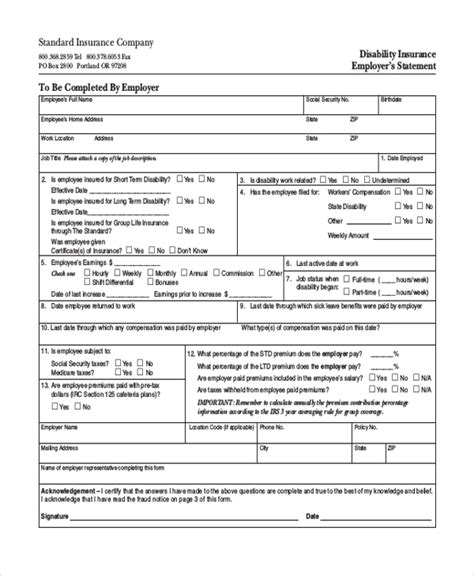 FREE 9 Sample Disability Claim Forms In PDF MS Word