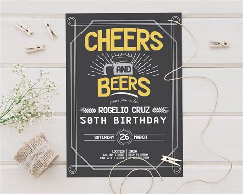 Cheers And Beers Party Invitation Go Print Plus