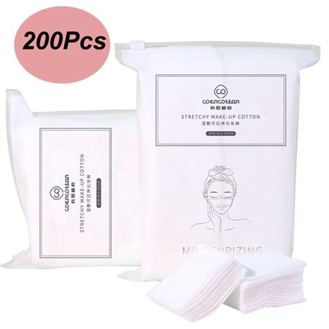 200pcs Stretchable Cotton Pad Soft Facial Makeup Remover Clean Cotton Thin Section Wet Wipes