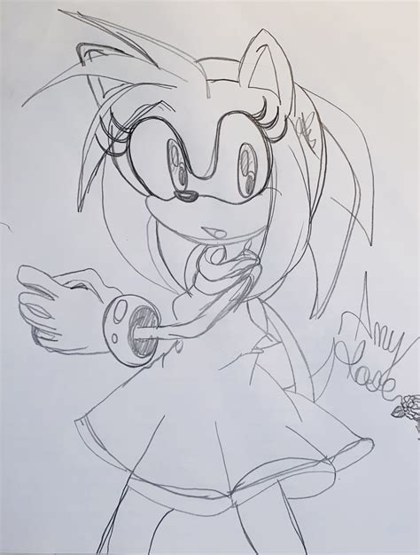 Amy Rose Sketch By Pinkiegurlz On Deviantart