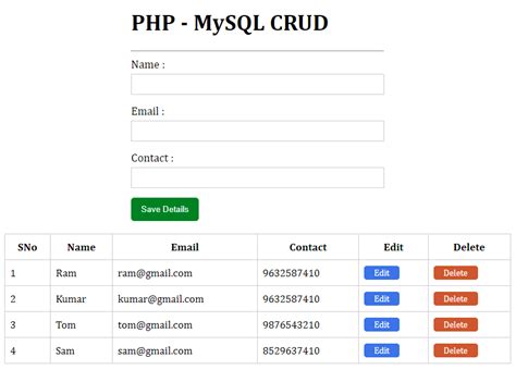 Create Read Update Delete Crud In Php And Mysql Using Php XXX Porn