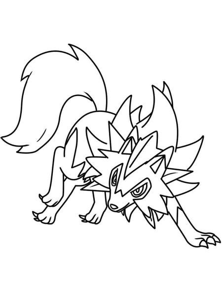 Lycanroc Pokemon Coloring Pages Free Printable