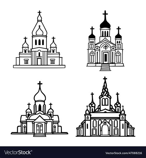 A Set Of Icons Logo The Orthodox Church Royalty Free Vector