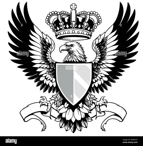 Drawing Of Heraldic Eagle With Spread Wings Stock Vector Image Art