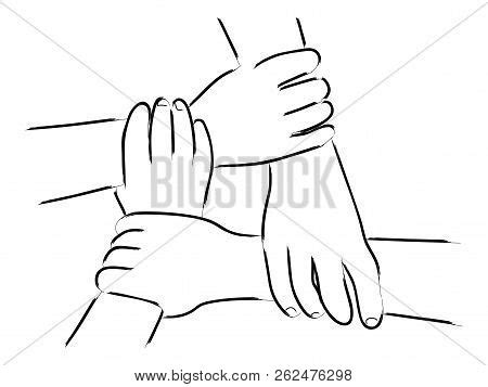 Line Art Four Human Vector Photo Free Trial Bigstock