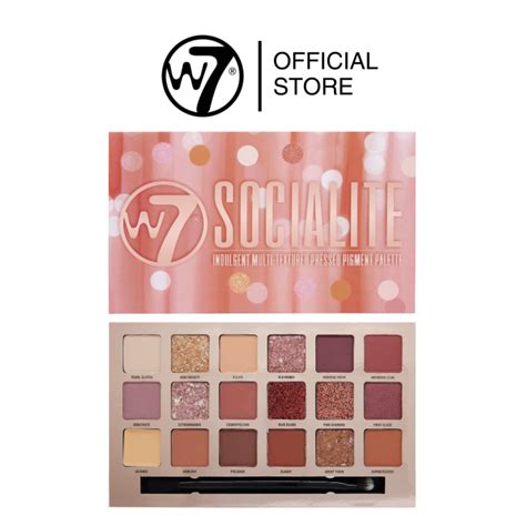 W Socialite Pressed Pigment Palette Pink Nude Colours Flawless Long Lasting Glam Makeup