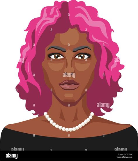 African Girl With Pink Hair Illustration Vector On White Background Stock Vector Image And Art Alamy