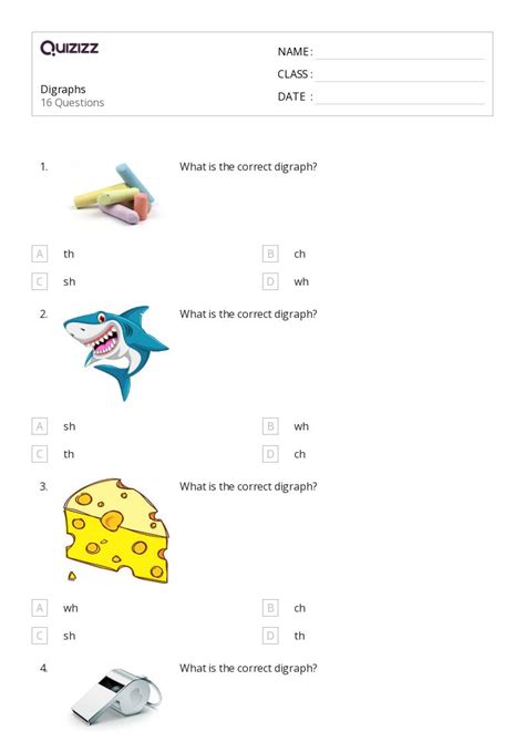 50 Digraphs Worksheets For 1st Grade On Quizizz Free And Printable