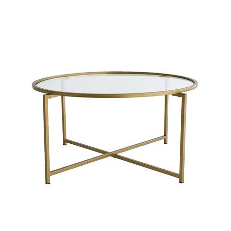 Mesa de centro Kailua 293 Dorado 40cm Diámetro 83 Vidrio templado