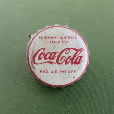 Coca Cola Bottle Cap Tie Tack Lapel Pin Repurposed Vintage Cork Back