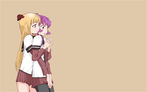 X Resolution Two Female Anime Characters Yuru Yuri Toshinou