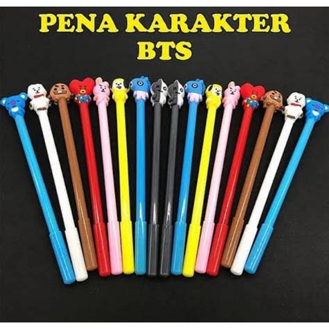 Bts Pen Army Character Black Ink Gel Pen Gel Pen Gel Pen Kpop Pen Bts