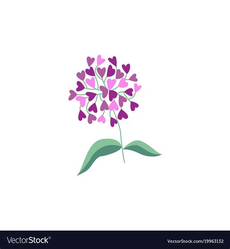 Flat Abstract Flower Lilac Icon Royalty Free Vector Image