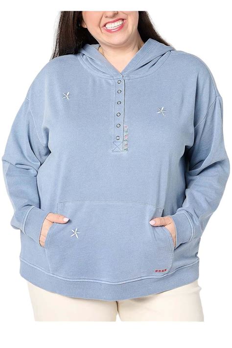 Peace Love World Embroidered French Terry Sweatshirt Blue Indigo Ebay