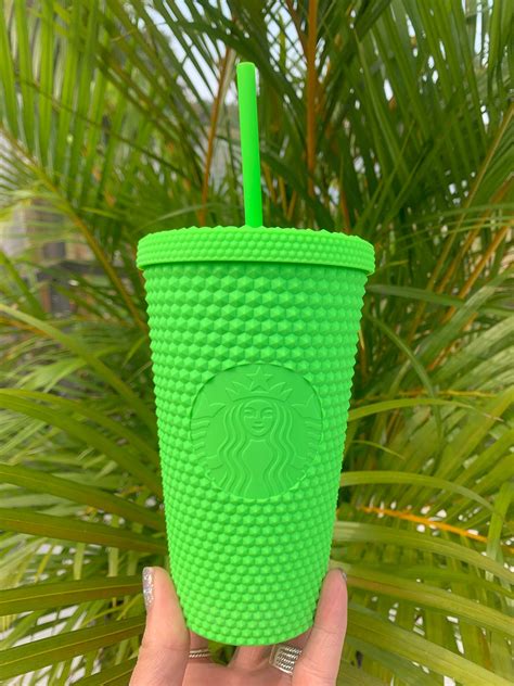 Authentic Starbucks New 2021 Neon Green Studded Tumbler Cold Etsy