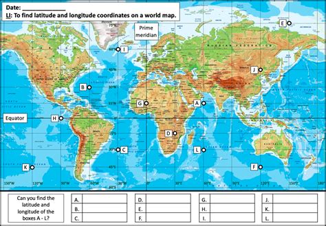 Printable World Map With Latitude And Longitude