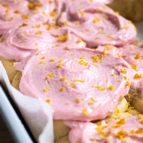 Lemon Sweet Rolls With Raspberry Cream Cheese Frosting Kneaded That