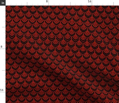 Red small dragon scales Fabric | Spoonflower