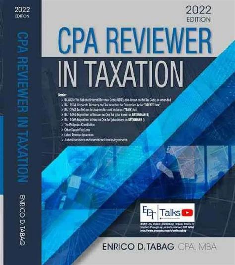 CPA Reviewer In Taxation 2022 By Tabag Hobbies Toys Books