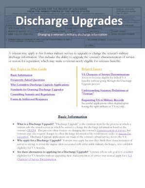 Fillable Online Discharge Upgrades Fax Email Print Pdffiller