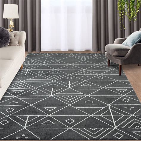 CAROMIO Geometric Area Rug 8 X 10 Machine Washable Area Rug Modern