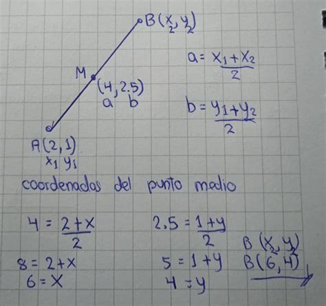 Calcula Las Coordenadas Del Punto B De Un Segmento Ab Sabiendo Que Las