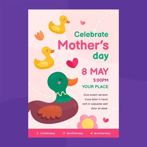 Premium Vector Flat Mother S Day Vertical Poster Template