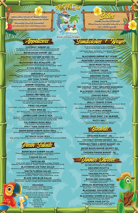 Menu at Dolphin Tiki Bar & Grill, Marco Island