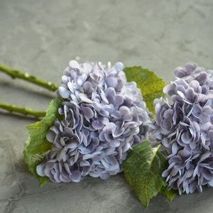 Dusty Purple Real Touch Fake Hydrangea Stem Luxry Realistic