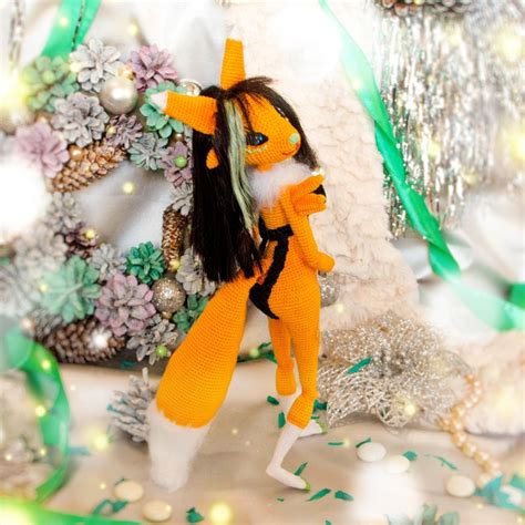 Muñeca Renamon amigurumi en bikini yiff figura zorro amarillo Etsy