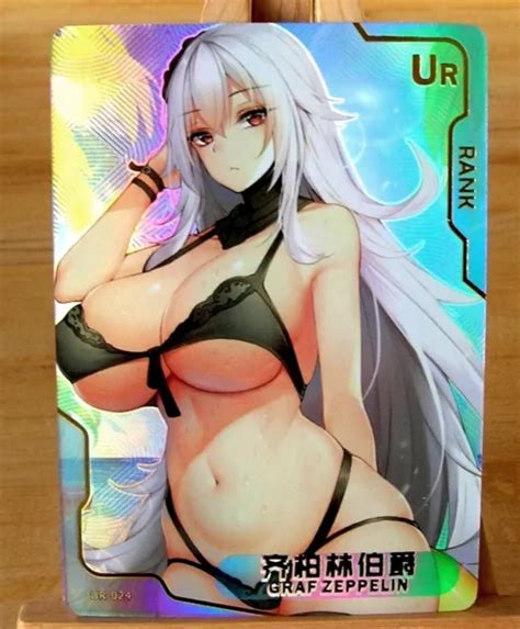 GRAF ZEPPELIN AZUR Lane RARE CARTE UR Anime Waifu Doujin Holo Foil Card