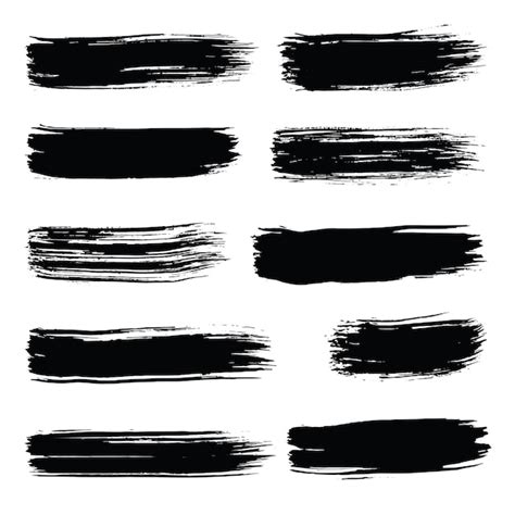 Premium Vector Grunge Hand Drawn Calligraphy Brush Strokes Black