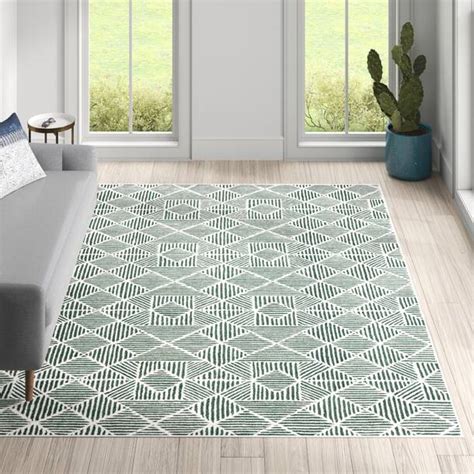 Mercury Row Bester Hand Tufted Wool Geometric Rug Reviews Wayfair