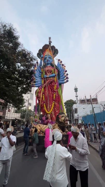 Gulab Srinivas Biggest Durga Mata Nimajjanam 55 Feet Tallest Durga