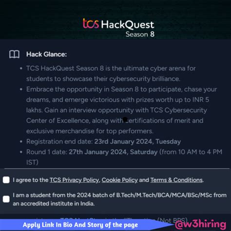 TCS Mass Hiring HackQuest 2024 BE B Tech ME M Tech BCA BSC MCA MSC