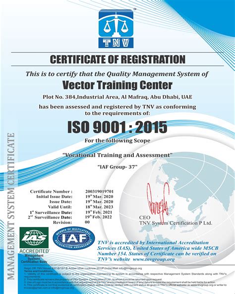 Accreditations And Certifications Vector Training Center