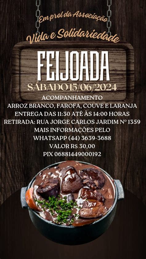 Vida Solidariedade Realiza Feijoada Beneficente No Dia De Junho