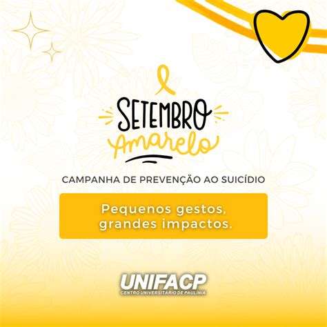 Setembro Amarelo CVV Apoio e Prevenção do Suicídio UNIFACP