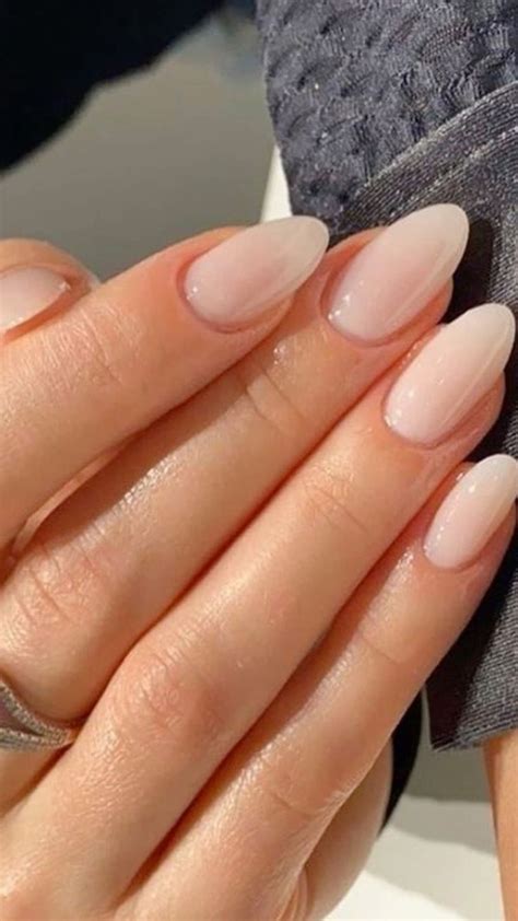 Simple Nude Nails Gel Nails Oval Nails Stylish Nails