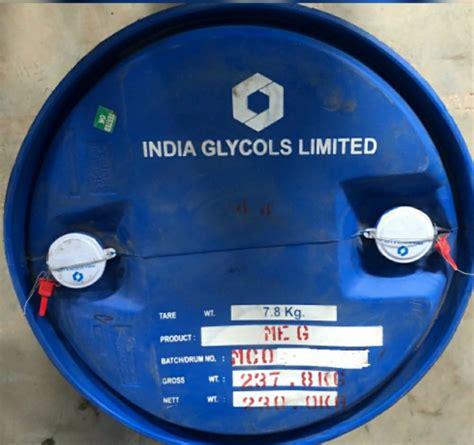 Mono Ethylene Glycol Meg 99 Pure 230 Kg Drum For Production Of