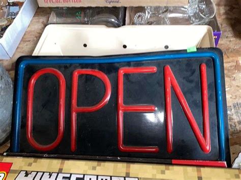 Plastic Light Up Open Sign 20x10 Metzger Property Services Llc