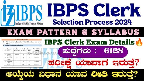 Ibps Clerk Selection Process Ibps Clerk Exam Pattern Ibps