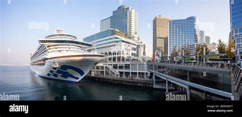 VANCOUVER BC CANADA OCT 22 2022 Cruise Ship Docked At Canada