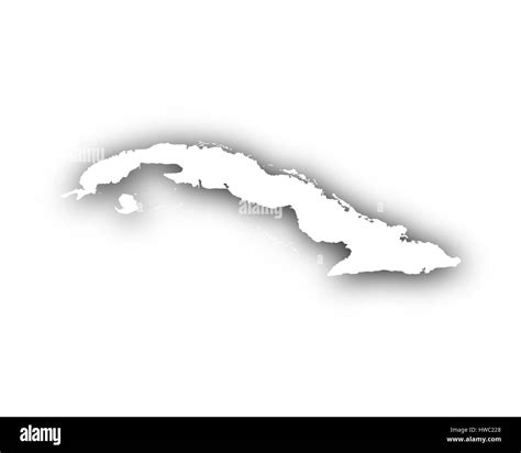 Silueta mapa de cuba blanco y negro fotografías e imágenes de alta